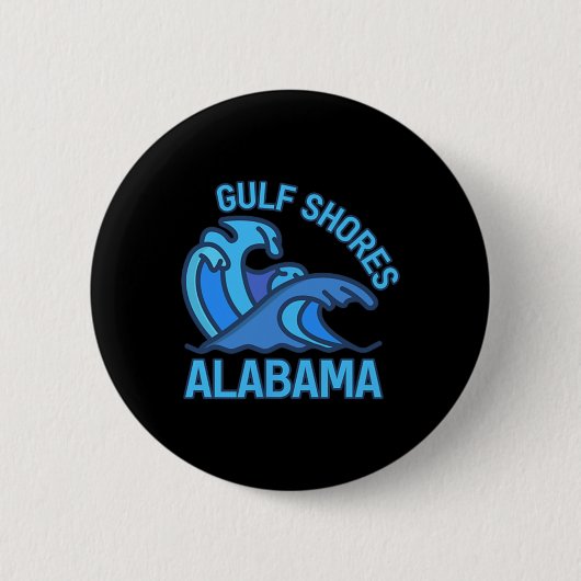 Grafische Golfküsten Alabama Pocket Wave Souvenir Button (Vorderseite)