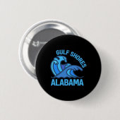 Grafische Golfküsten Alabama Pocket Wave Souvenir Button (Vorne & Hinten)