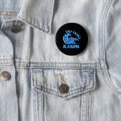 Grafische Golfküsten Alabama Pocket Wave Souvenir Button (Beispiel)