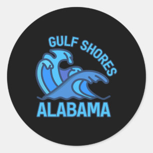 Grafische Golfküsten Alabama Pocket Wave Souvenir Runder Aufkleber