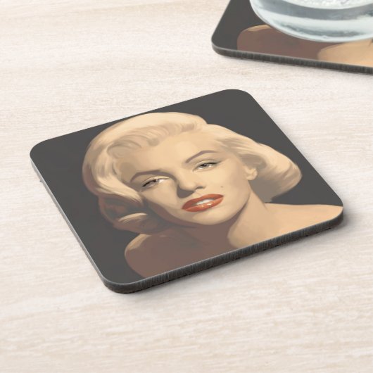 Grafische graue Marilyn Getränkeuntersetzer (Linke Seite)