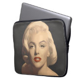 Grafische graue Marilyn Laptopschutzhülle (Vorderseite Links)