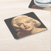 Grafische graue Marilyn Rechteckiger Pappuntersetzer (angewinkelt)