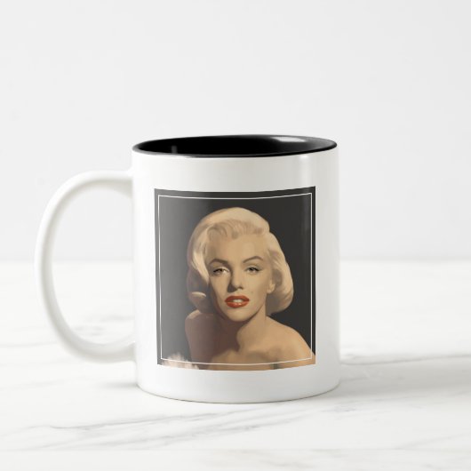 Grafische graue Marilyn Zweifarbige Tasse (Links)