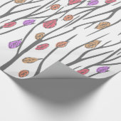 Grafische Herbst-Herbstlaube und Baumstruktur Geschenkpapier (Ecke)