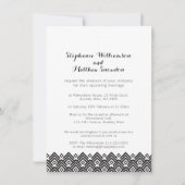 Grafische Hochzeitsfeier mit schwarzem geometrisch Einladung (Rückseite)