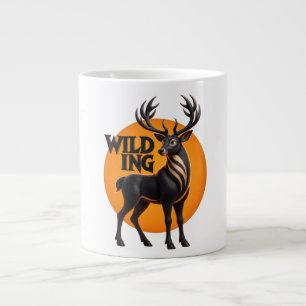 Grafische Illustration des Wild-Stag-Hirsch-Sonnen Jumbo-Tasse