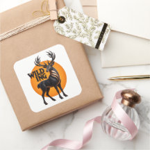 Grafische Illustration des Wild-Stag-Hirsch-Sonnen