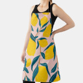 Grafische illustrierte Zitronen: rosa nahtlose Mus Schürze (InSitu)