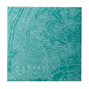 Grafische Karte von New York Fliese