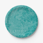 Grafische Karte von New York Pappteller (Vorderseite)