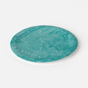 Grafische Karte von New York Pappteller