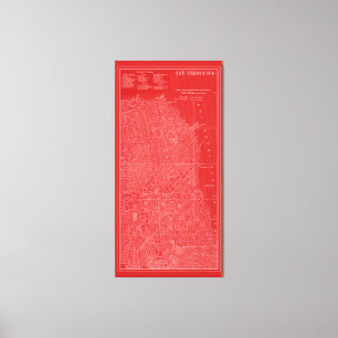 Grafische Karte von San Francisco Leinwanddruck