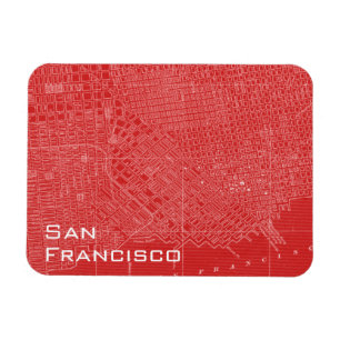 Grafische Karte von San Francisco Magnet