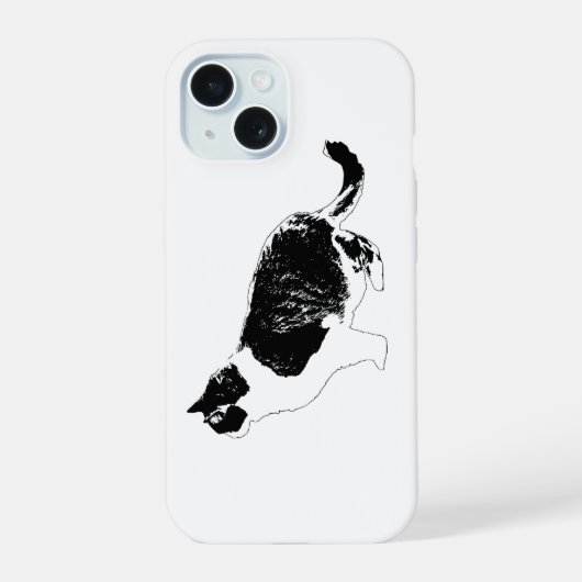 Grafische Katze, Soft Guard iPhone 15 Hülle (Rückseite)