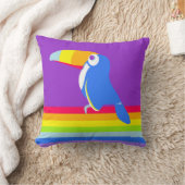 Grafische Kinder toucan Regenbogen farbiges Kissen (Decke)