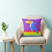 Grafische Kinder toucan Regenbogen farbiges Kissen (Stuhl )