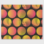 grafische Kreise nahtloses Muster in Orangenfeuer Geschenkpapier (Flach)