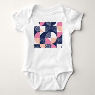 Grafische Kreise Nahtloses Vintage-Muster Baby Strampler