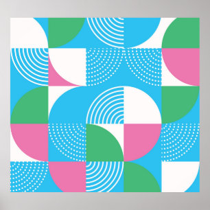 Grafische Kreise: Vintages nahtloses Motiv. Poster