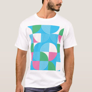 Grafische Kreise: Vintages nahtloses Motiv. T-Shirt