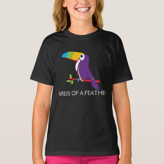 Grafische Kunst Toucan Birds of a Feather T-Shirt (Vorderseite)