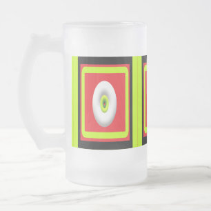Grafische Kunstglocken gestalten Kalkrot rot weiß Mattglas Bierglas