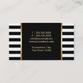 Grafische Künstler Gold Pinsel Moderne Streifen Visitenkarte (Rückseite)