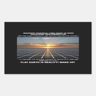 Grafische Linien helfen uns, flache Erde sichtbar Rechteckiger Aufkleber