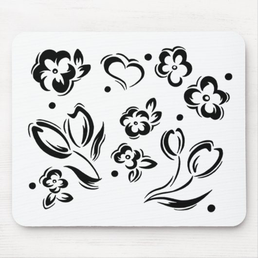Grafische Mausunterlage der Blume Mousepad (Vorne)
