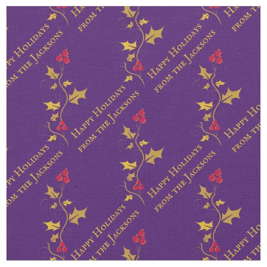 grafische Meldung "Holiday Heil and Beries" Stoff (Nahaufnahme)