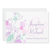 Grafische moderne Blume Blätter lila Hochzeit einl