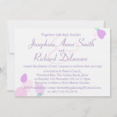 Grafische moderne Blume Blätter lila Hochzeit einl Einladung (Rückseite)