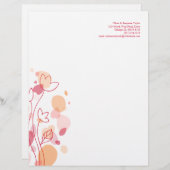 Grafische moderne Blume Blätter rot Letterhead (Vorne/Hinten)