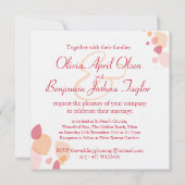 Grafische moderne Blume Blütenblätter Hochzeit ein Einladung (Rückseite)