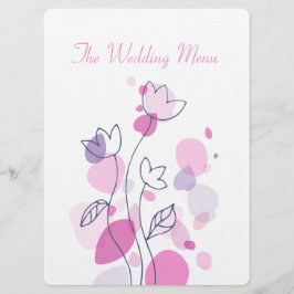 Grafische moderne Blume Blütenblätter Hochzeitsmen Menükarte