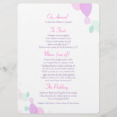 Grafische moderne Blume Blütenblätter Hochzeitsmen Menükarte (Rückseite)