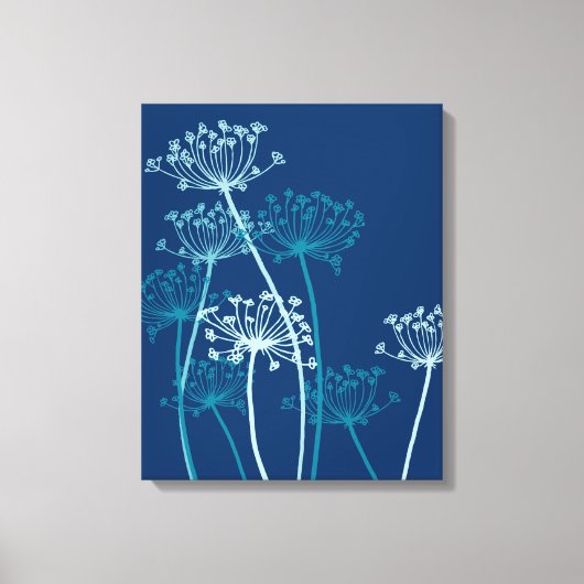 Grafische moderne Blume Chervil Leinwand (Vorderseite)