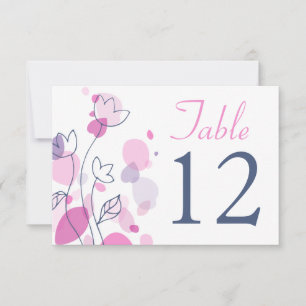 Grafische moderne Blumenblüten Hochzeit Tischnumme Einladung