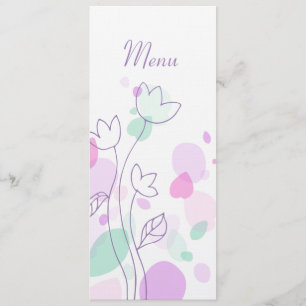 Grafische moderne Blumenblüten Hochzeitsdinner-Men Menükarte