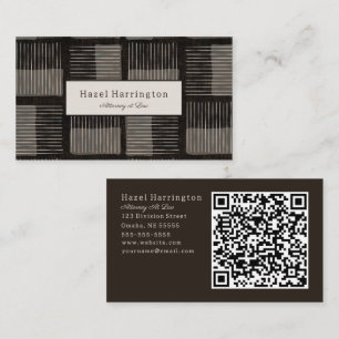 Grafische moderne QR Code Business Card Schwarz Visitenkarte