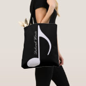 grafische musikalische Note auf schwarzen Tote-Tas Tasche (Von Nahem)