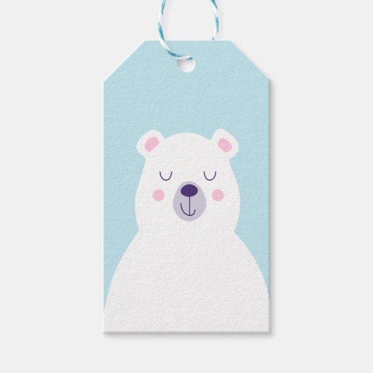 Grafische niedliche Eisbärenjause Geschenkanhänger (Vorderseite)