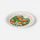 Grafische Orange-Abbildung - Benutzerdefinierter T Pappteller (Schrägansicht)