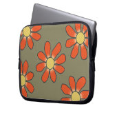 Grafische orange gelbe Blumen in jeder Farbe Laptopschutzhülle (Vorderseite Links)