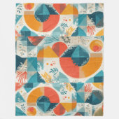 Grafische Orangenabstraktion Fleecedecke (Vorderseite)