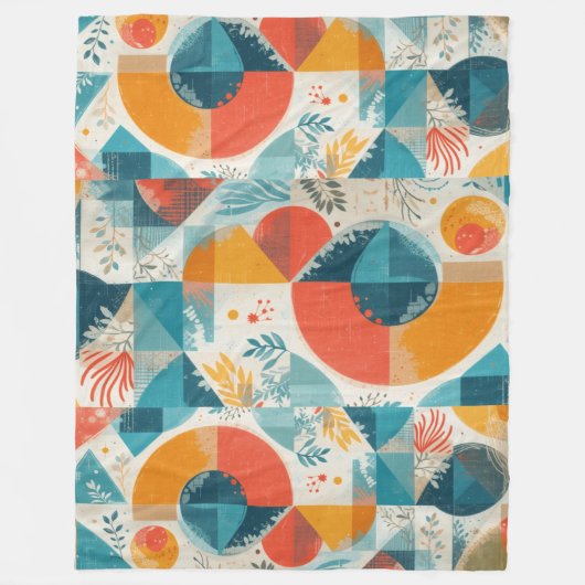Grafische Orangenabstraktion Fleecedecke (Vorderseite)