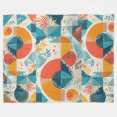 Grafische Orangenabstraktion Fleecedecke (Vorderseite (Horizontal))