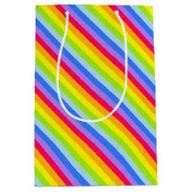 Grafische Regenbogenstreifen-Geschenktasche