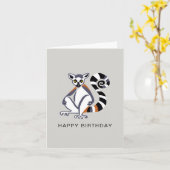 Grafische Ringelschwanze - Wildlife- Nature Card Karte (Gelbe Blume)